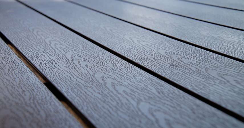 lames de terrasse composite fiberdeck gris clair