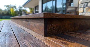bords d'une terrasse en bois sur plots