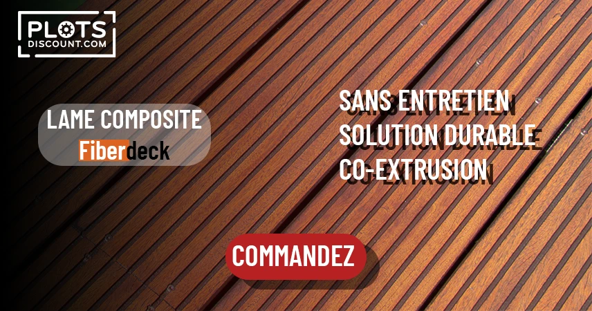 lame de terrasse en composite bandeau plots discount