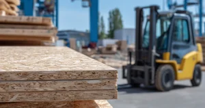 lame de terrasse composite sur un chantier